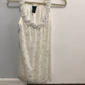 Nue Options White On White Sleeveless Lace Top